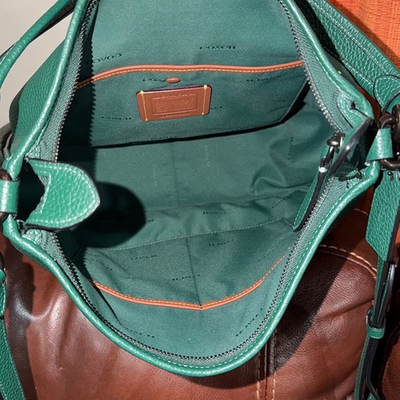 ‼️ Coach Cary Soft Pebble Green Leather Shoulder Bag - Picture 12 of 12